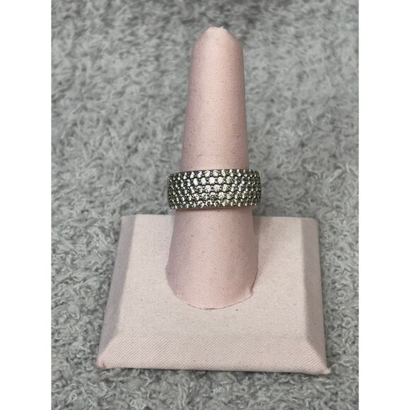 Sterling Silver CZ Pave Statement Ring Size 8 #63719 - Picture 1 of 7